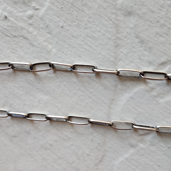 NWOT Native American Navajo Handmade Sterling 24" Paperclip Chain Necklace 🩶🖇 - Picture 8 of 12